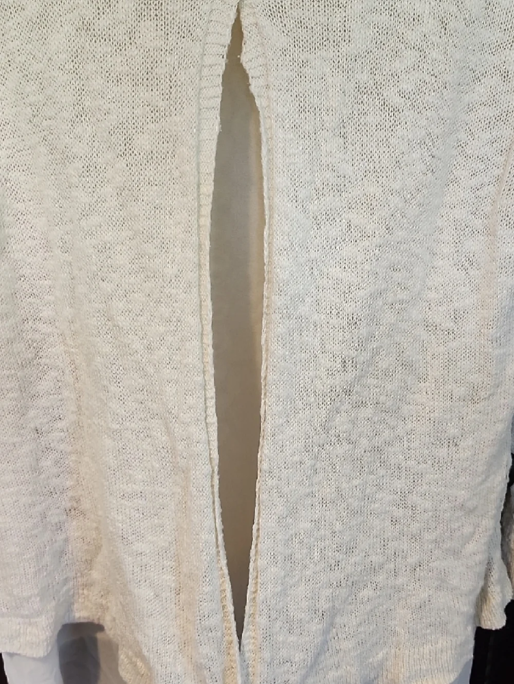 Lucky Brand Cream Layered Crochet Knit Sweater Top - Picture 6 of 8